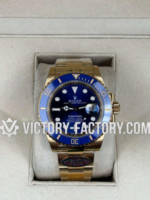 Victory Factory (VF) Rolex Submariner 41mm 126618LB Full Gold Blue – Clean Factory Parts & Dandong 3235 Movement Super Clone