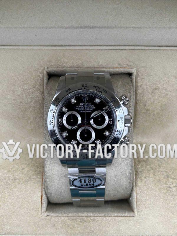 Victory Factory (VF) Rolex Daytona 116509 Diamond Black Panda Dial – Super Clone with Clean Factory Parts & Dandong 4130 Movement