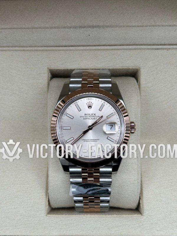 Victory Factory (VF) Rolex Datejust 41mm 126331 - Two-Tone Rose Gold Sundust Dial - Jubilee Bracelet - Super Clone with Clean Factory Parts & Dandong 3235 Movement