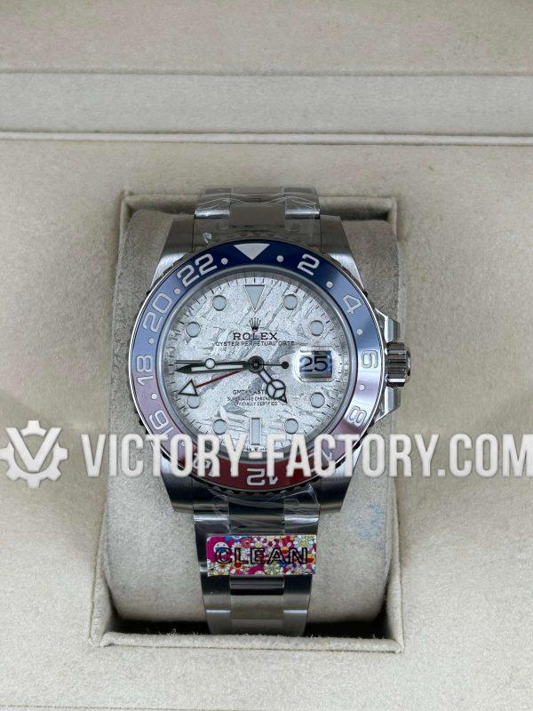 Victory Factory (VF) Rolex GMT-Master II 126710BLRO "Pepsi" Meteorite Dial – Clean Factory Parts & Dandong 3285 Movement Super Clone