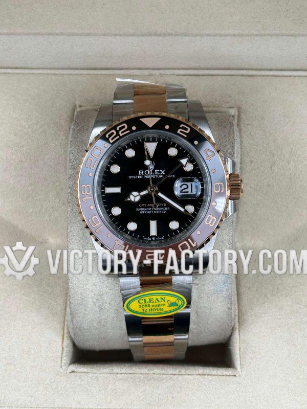 Victory Factory (VF) Rolex GMT-Master II 126711CHNR "Root Beer" Two-Tone – Clean Factory Parts & Dandong 3285 Movement Super Clone