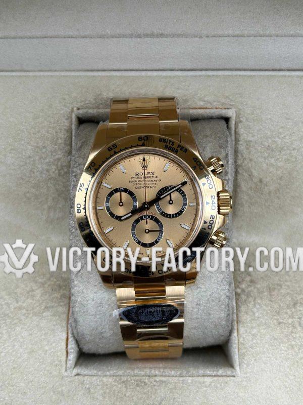 Victory Factory (VF) Rolex Daytona 126508 Yellow Gold Champagne Dial - Super Clone with Clean Factory Parts & Dandong 4131 Movement
