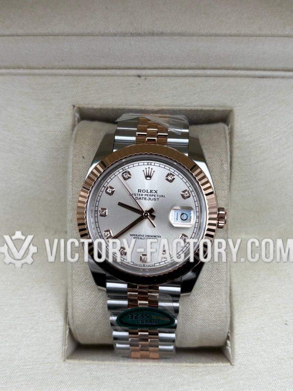 Victory Factory (VF) Rolex Datejust 41mm 126331 - Two-Tone Sundust Diamond Dial - Jubilee Bracelet - Super Clone with Clean Factory Parts & Dandong 3235 Movement