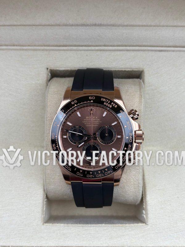 Victory Factory (VF) Rolex Daytona 116515LN Rosegold Chocolate Panda Dial  Rubber Strap– Super Clone with Clean Factory Parts & Dandong 4130 Movement