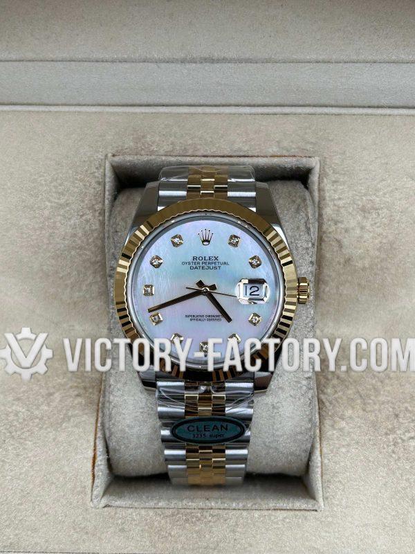 Victory Factory (VF) Rolex Datejust 41mm 126333 Two-Tone MOP Diamond Dial Jubilee – Super Clone with Clean Factory Parts & Dandong 3235 Movement