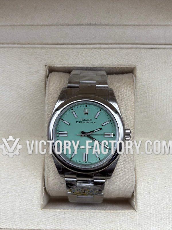 Victory Factory (VF) Rolex Oyster Perpetual 41mm 124300 Pistachio Green Dial– Super Clone with Clean Factory Parts & Dandong 3230 Movement