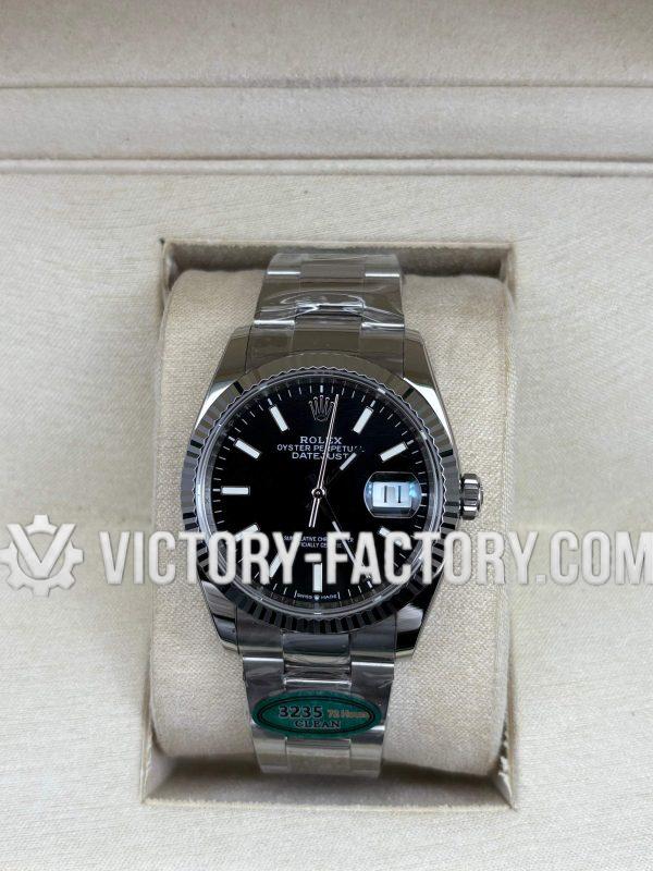 Victory Factory (VF) Rolex Datejust 36mm 126234 – Black Dial Oyster – Super Clone with Clean Factory Parts & Dandong 3235 Movement