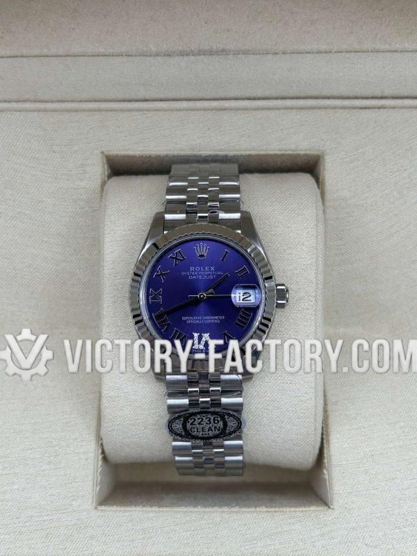 Victory Factory (VF) Rolex Lady-Datejust 31mm 278274 – Purple Roman Diamond Dial with Clean Factory Parts & Dandong 2236 Movement