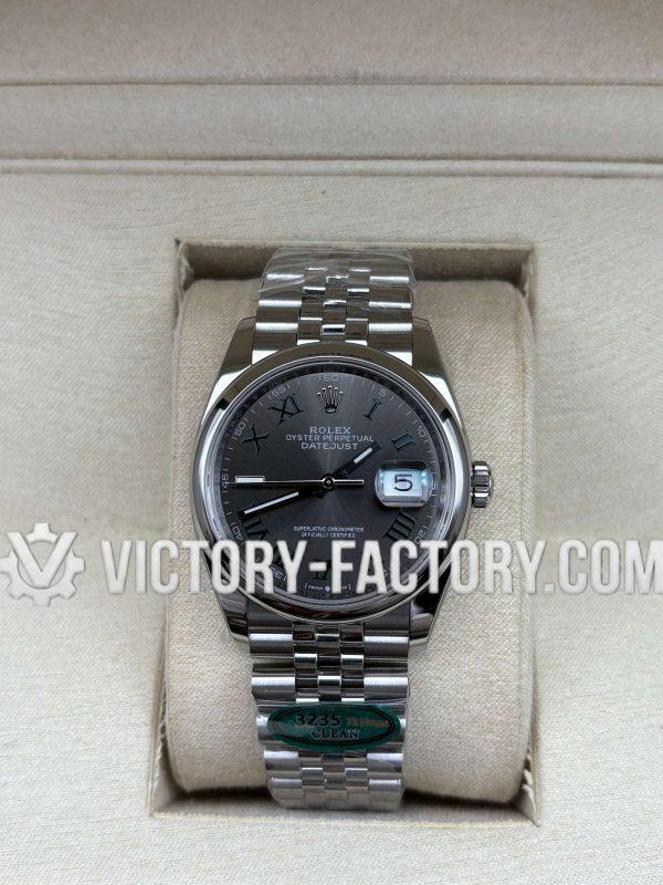 Victory Factory (VF) Rolex Datejust 36mm 126200 – Slate Grey Wimbledon Dial Jubilee –  Super Clone with Clean Factory Parts & Dandong 3235 Movement