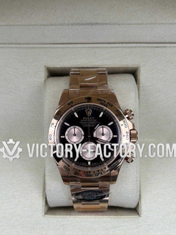 Victory Factory (VF) Rolex Daytona 126505 Rose Gold Black Panda Dial– Super Clone with Dandong 4131 & Clean Factory Parts