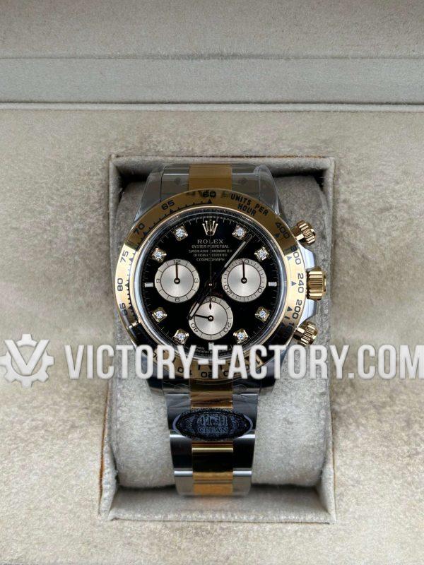 Victory Factory (VF) Rolex Daytona 126503 Two-Tone 18k Gold Black Diamond Dial – Super Clone with Clean Parts & Dandong 4131 Movement