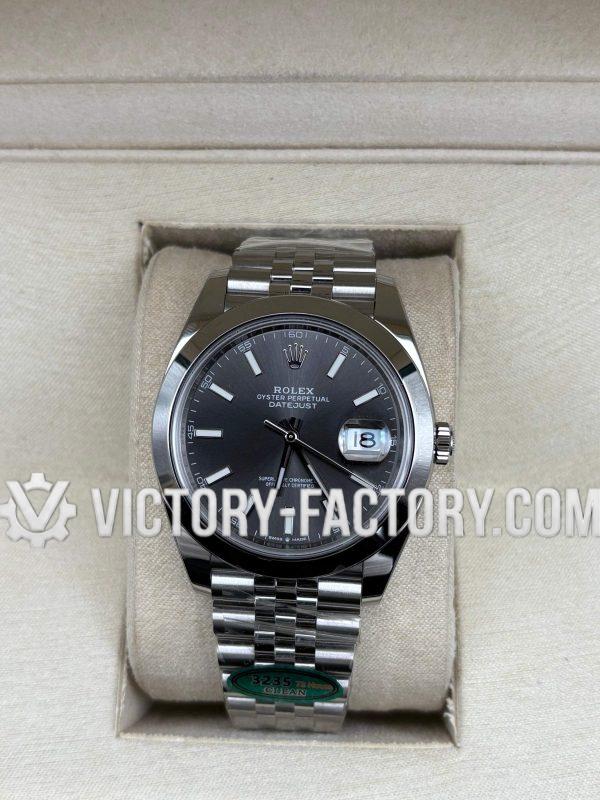Victory Factory (VF) Rolex Datejust 41mm 126300 Grey Dial Jubilee Smooth Bezel– Clean Factory Parts & Dandong 3235 Movement