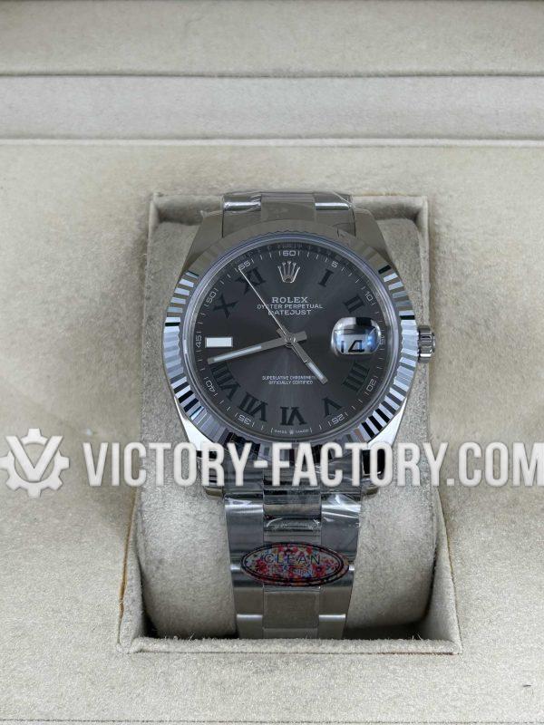 Victory Factory (VF) Rolex Datejust 41mm 126334 Slate Grey Wimbledon Dial Oyster – Clean Factory Parts & Dandong 3235 Movement