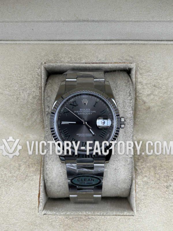 Victory Factory (VF) Rolex Datejust 36mm 126234 – Slate Grey Wimbledon Dial Oyster – Super Clone with Clean Factory Parts & Dandong 3235 Movement