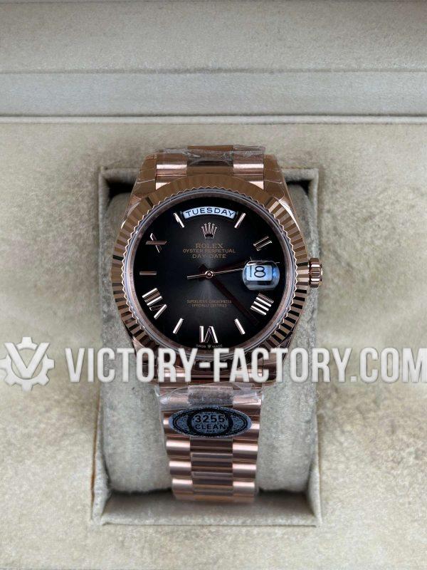 Victory Factory (VF) Rolex Day-Date 40mm 228235 "Oscars" Slate Ombre Dial – Super Clone with Clean Factory Parts & Dandong 3255 Movement