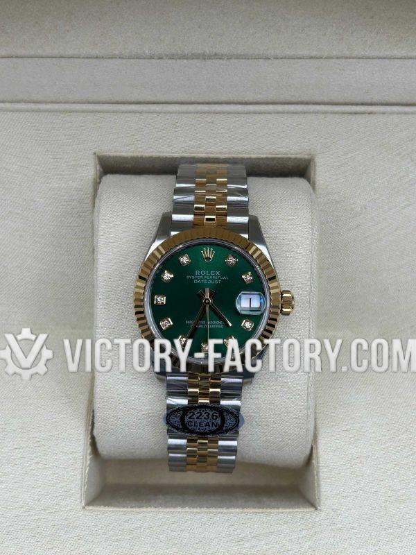 Victory Factory (VF) Rolex Lady-Datejust 31mm 278273 – Olive Green Diamond Dial – Super Clone with Clean Factory Parts & Dandong 2236
