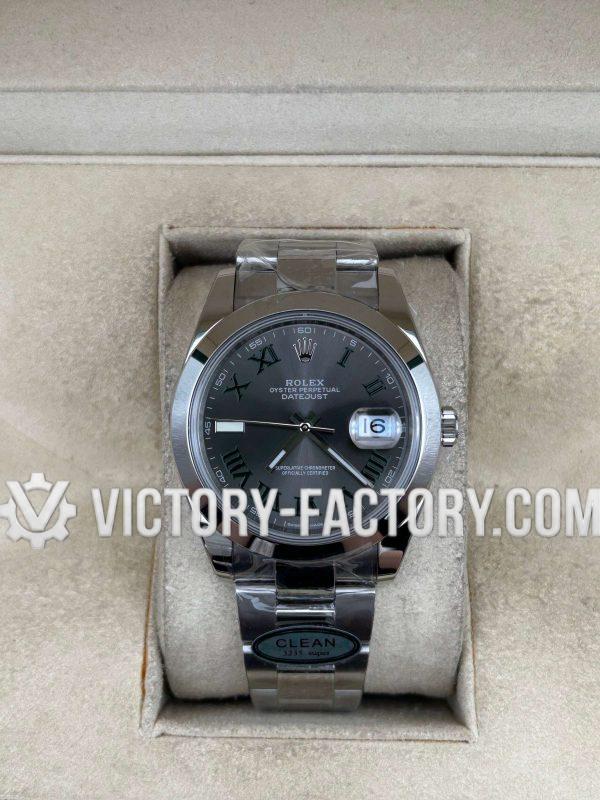 Victory Factory (VF) Rolex Datejust 41mm 126300 Slate Grey Wimbledon Dial Oyster Smooth Bezel – Clean Factory Parts & Dandong 3235 Movement