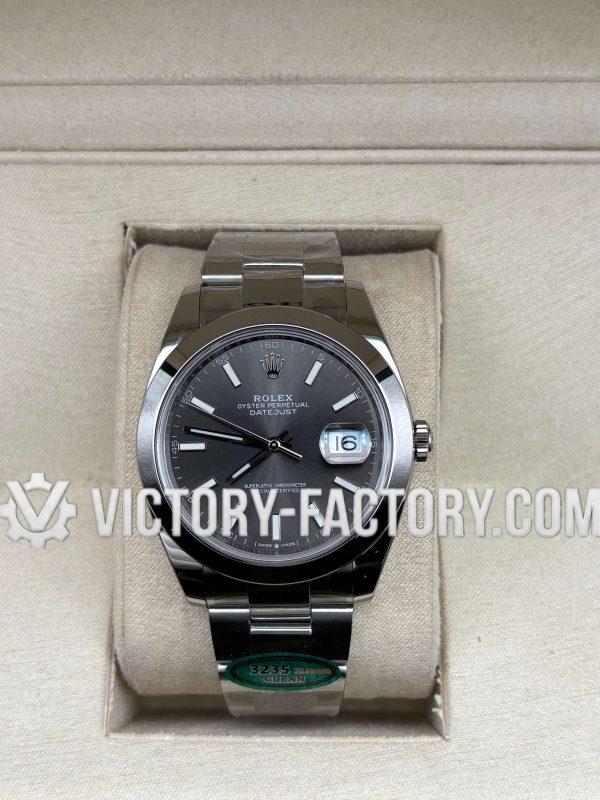 Victory Factory (VF) Rolex Datejust 41mm 126300 Grey Dial Smooth Bezel Oyster – Clean Factory Parts & Dandong 3235 Movement