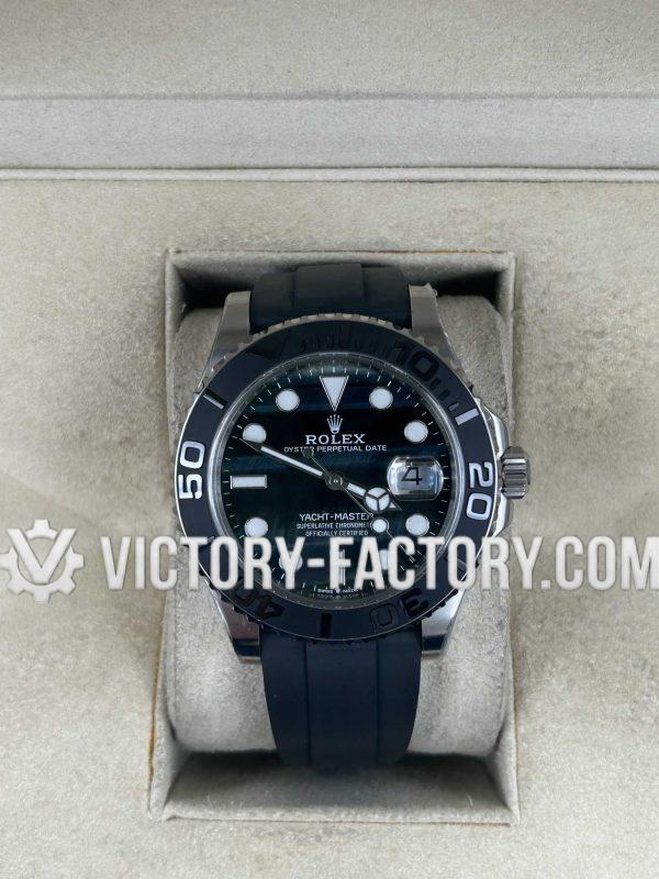 Victory Factory (VF) Rolex Yacht-Master 42mm 226659 – Falcon’s Eye Dial-White Gold -Rubber Strap – Super Clone with Clean Factory Parts & Dandong 3235 Movement