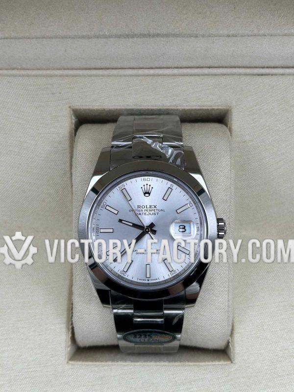 Victory Factory (VF) Rolex Datejust 41mm 126334 - Silver Dial - Oyster Bracelet - Super Clone with Clean Factory Parts & Dandong 3235 Movement