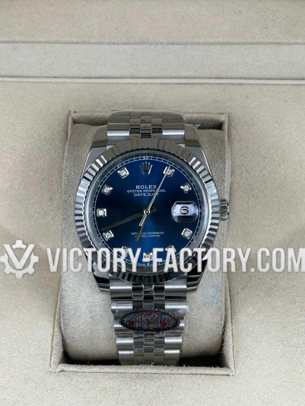 Victory Factory (VF) Rolex Datejust 41mm 126334 Blue Diamond Dial Jubilee – Clean Factory Parts & Dandong 3235 Movement
