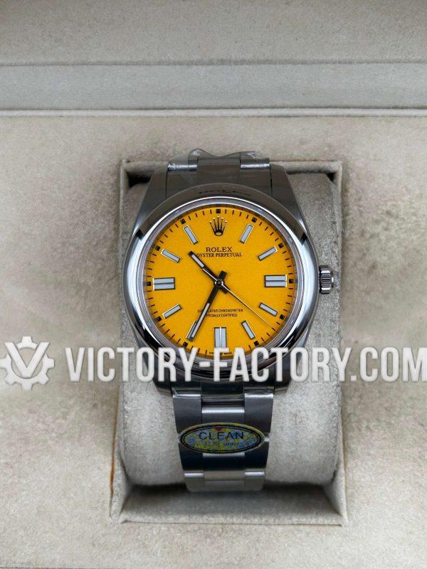 Victory Factory (VF) Rolex Oyster Perpetual 41mm 124300 Yellow Dial – Super Clone with Clean Factory Parts & Dandong 3230 Movement