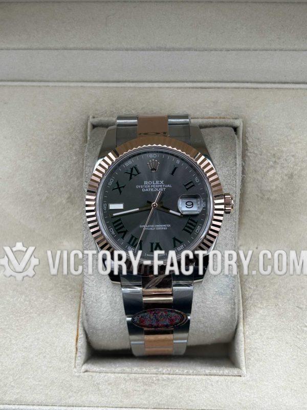 Victory Factory (VF) Rolex Datejust 41mm 126331 Wimbledon Dial Rose Gold Two-Tone – Super Clone with Clean Factory Parts & Dandong 3235 Movement