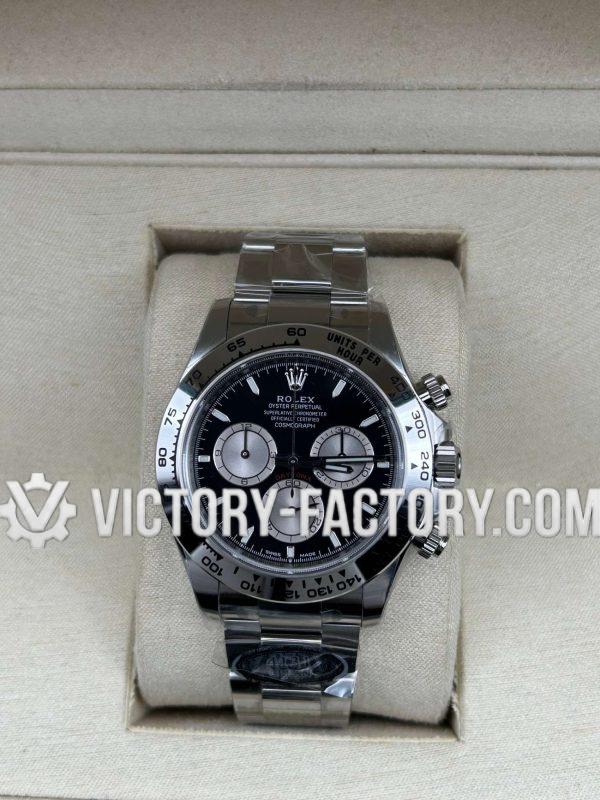 Victory Factory (VF) Rolex Daytona 126509 40mm Black Dial 18k White Gold Wrapped -Super Clone with Clean Factory Parts & Dandong 4131 Movement