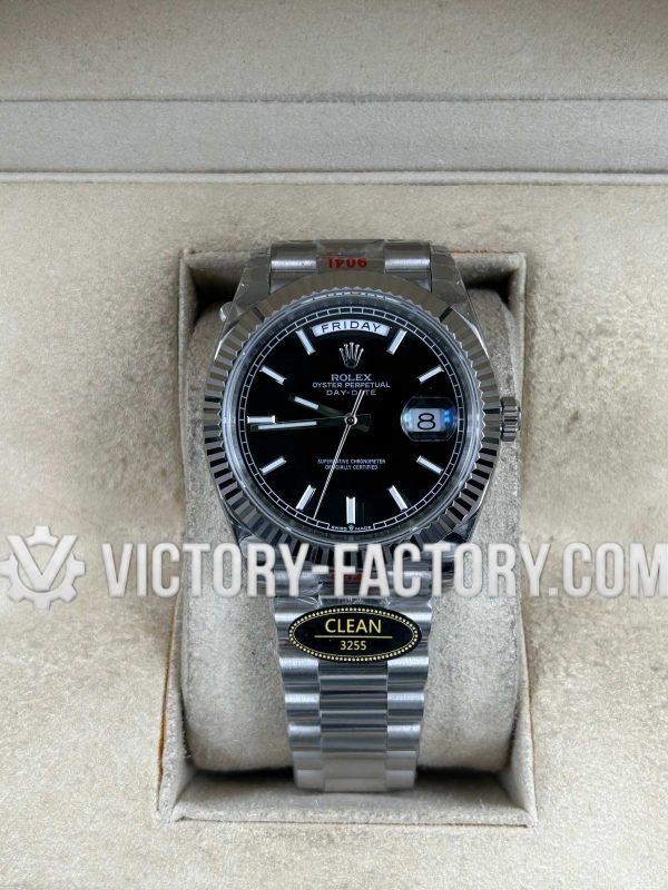 Victory Factory (VF) Rolex Day-Date 40mm 228239 - Black Dial  - Super Clone with Clean Factory Parts & Dandong 3255 Movement