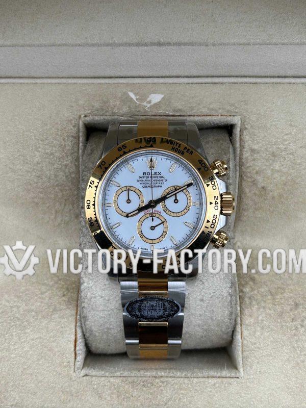 Victory Factory (VF) Rolex Daytona 126503 Two-Tone Gold White Dial – Super Clone with Clean Factory Parts & Dandong 4131 Movement