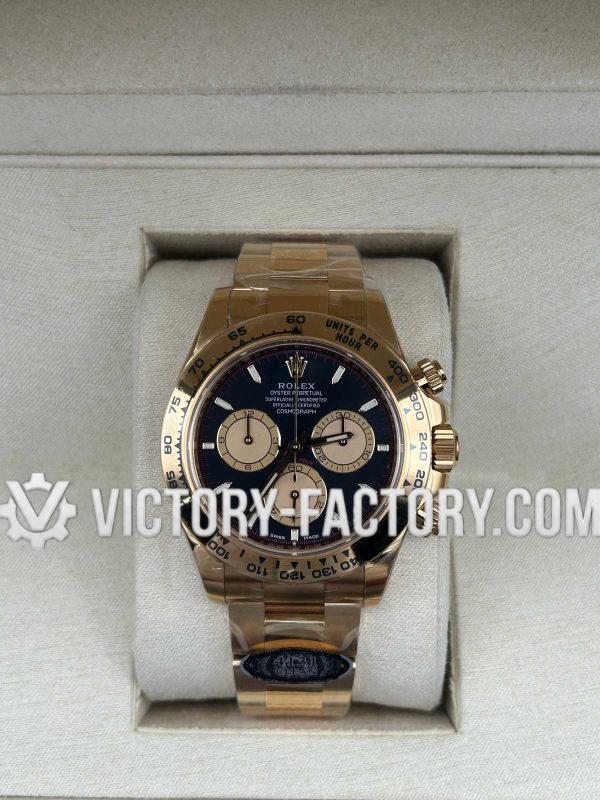 Victory Factory (VF) Rolex Daytona 126508LN Yellow Gold Red Scale Black Dial – Super Clone with Clean Parts & Dandong 4131 Movement
