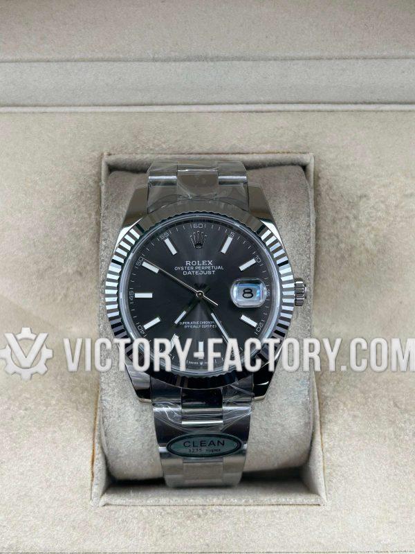 Victory Factory (VF) Rolex Datejust 41mm 126334 Grey Dial Oyster – Clean Factory Parts with Dandong 3235 Movement