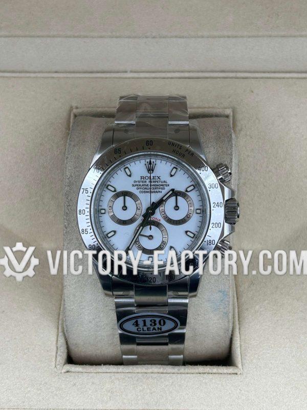 Victory Factory (VF) Rolex Daytona 116520 40mm White Dial - Super Clone with Clean Factory Parts & Dandong 4130 Movement