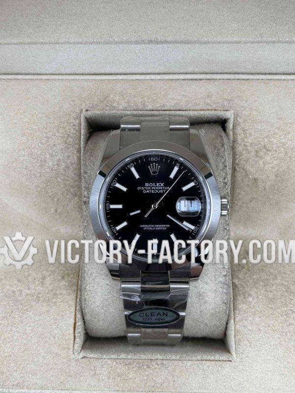 Victory Factory (VF) Rolex Datejust 41mm 126300 Black Dial Smooth Bezel Oyster – Super Clone with Clean Factory Parts & Dandong 3235 Movement
