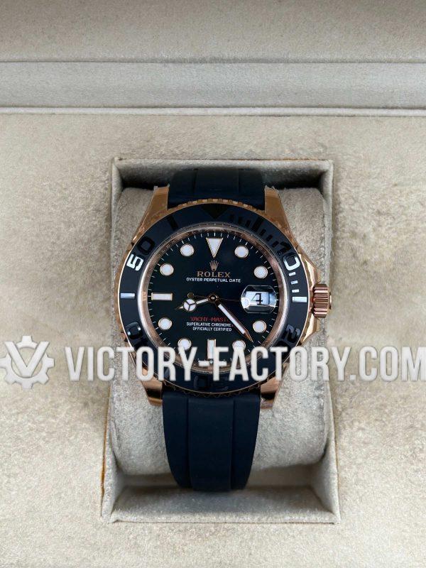 Victory Factory (VF) Rolex Yacht-Master 40mm 126655 – Everose Gold & Oysterflex – Super Clone with Clean Factory Parts & Dandong 3235 Movement