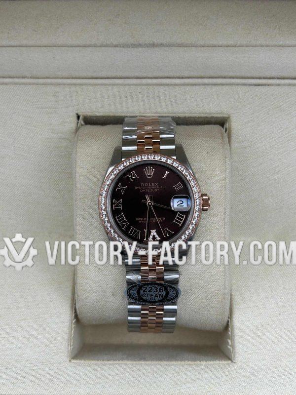 Victory Factory (VF) Rolex Lady-Datejust 31mm 278274 Two-Tone Rose Gold Chocolate Roman Dial -Clean Factory Parts & Dandong 2236 Super Clone