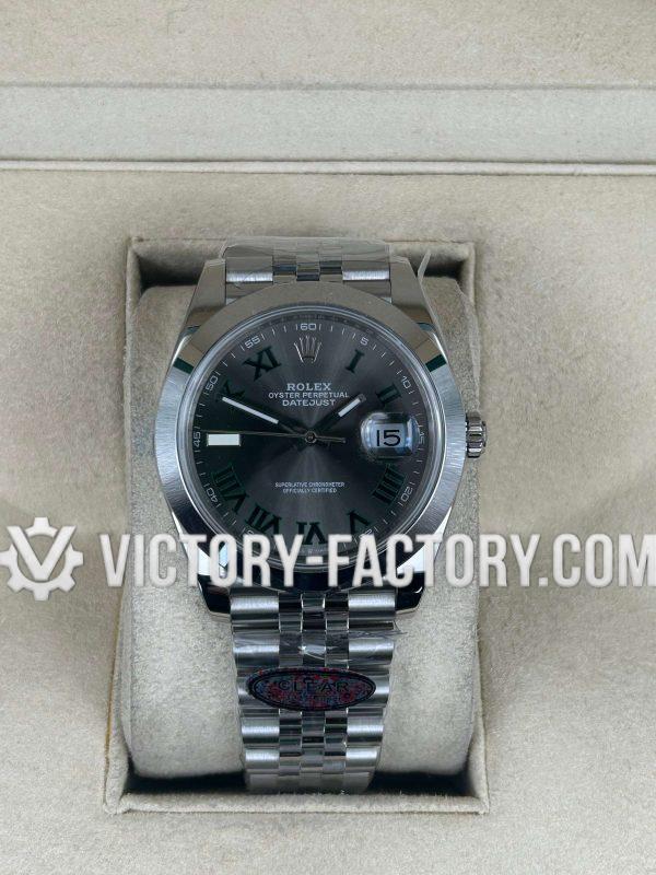 Victory Factory (VF) Rolex Datejust 41mm 126300 Slate Grey Wimbledon Dial Jubilee Smooth Bezel – Clean Factory Parts & Dandong 3235 Movement