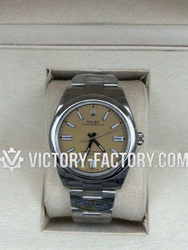Victory Factory (VF) Rolex Oyster Perpetual 41mm 124300 Beige(Champagne Cream) Dial – Super Clone with Clean Factory Parts & Dandong 3230 Movement