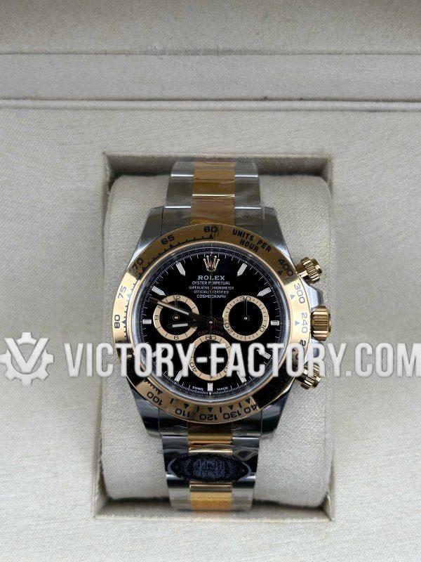 Victory Factory (VF) Rolex Daytona 126503 Two-Tone 18k Gold Black Dial – Super Clone with Clean Parts & Dandong 4131 Movement