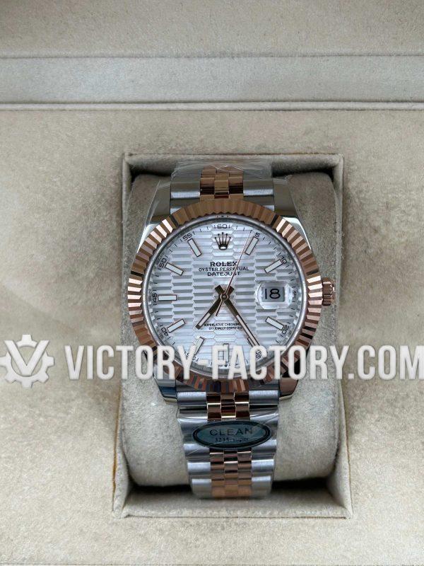 Victory Factory (VF) Rolex Datejust 41mm 126333 Two-Tone Silver Fluted Dial Jubilee – Super Clone with Clean Factory Parts & Dandong 3235 Movement