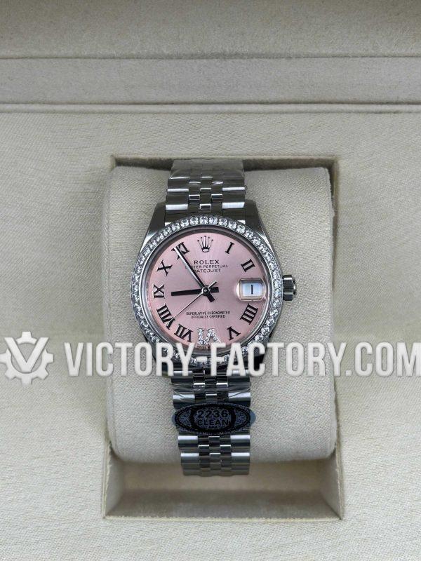 Victory Factory (VF) Rolex Lady-Datejust 31mm 278384RBR – Pink Dial Diamond Bezel – Super Clone with Clean Parts & Dandong Movement