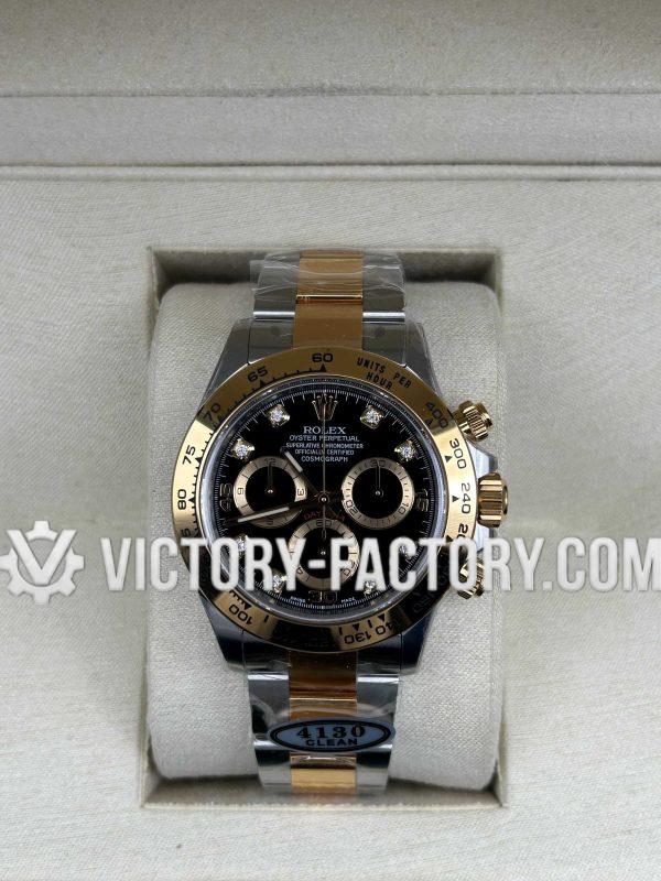 Victory Factory (VF) Rolex Daytona 116503 Two-Tone Black Diamond Dial – Super Clone with Clean Factory Parts & Dandong 4130 Movement