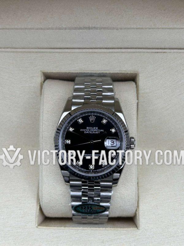 Victory Factory (VF) Rolex Datejust 36mm 126234 Black Diamond Dial Jubilee – Super Clone with Clean Factory Parts & Dandong 3235 Movement