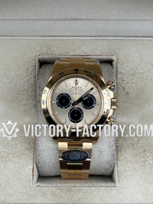 Victory Factory (VF) Rolex Daytona 126508LN Yellow Gold Champagne Panda Dial– Super Clone with Clean Factory Parts & Dandong 4131 Movement