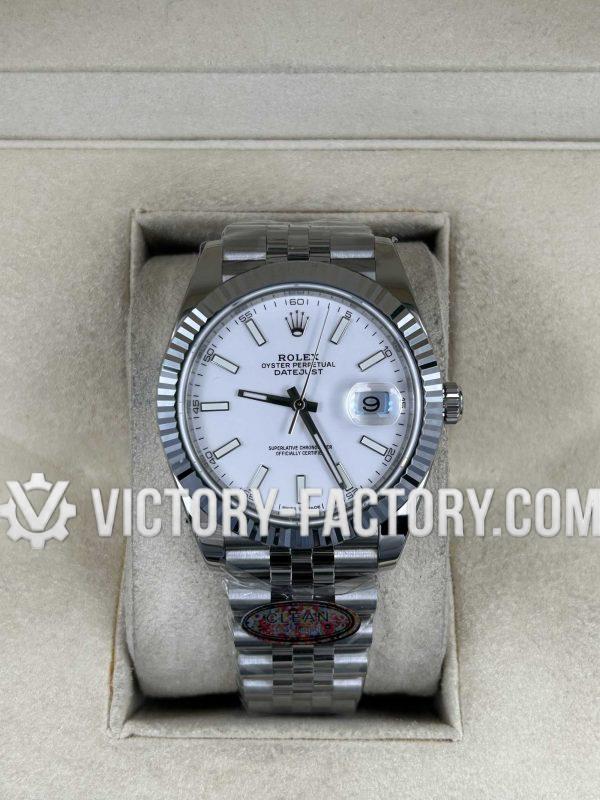 Victory Factory (VF) Rolex Datejust 41mm 126334 White Dial Jubilee – Super Clone with Clean Factory Parts & Dandong 3235 Movement
