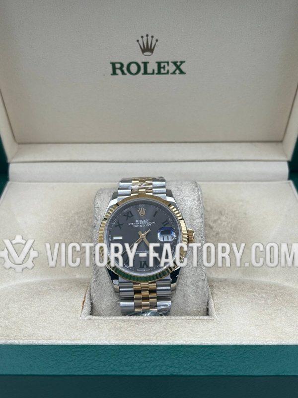 Victory Factory (VF) Rolex Datejust 36mm 126233 – Wimbledon Slate Grey Dial – Two-Tone Jubilee – Super Clone with Clean Factory Parts & Dandong 3235 Movement