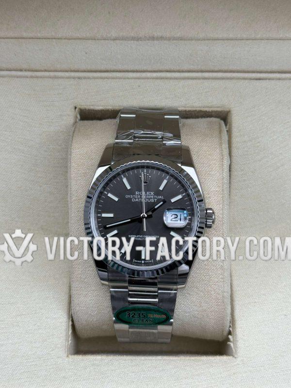 Victory Factory (VF) Rolex Datejust 36mm 126234 – Slate Grey Dial Oyster – Super Clone with Clean Factory Parts & Dandong 3235 Movement