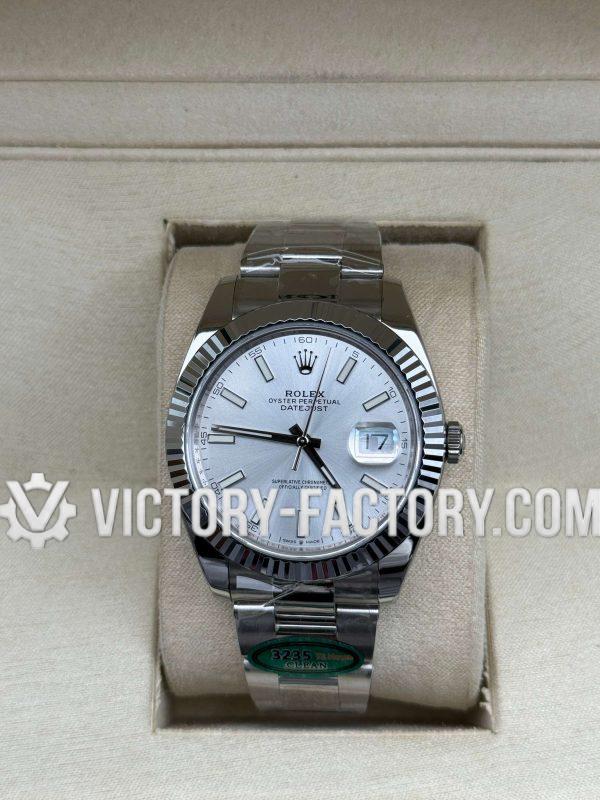 Victory Factory (VF) Rolex Datejust 41mm 126334 – Silver Sunray Dial – Super Clone with Clean Factory Parts & Dandong 3235 Movement