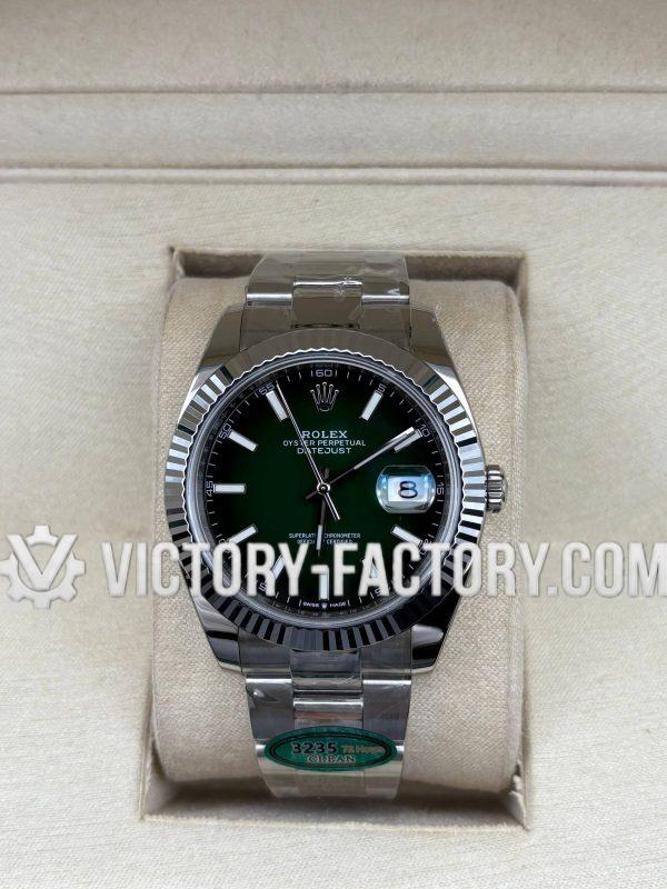 Victory Factory (VF) Rolex Datejust 41mm 126334 - Gradient Green Dial - Stainless Steel Oyster - Super Clone with Clean Factory Parts & Dandong 3235 Movement