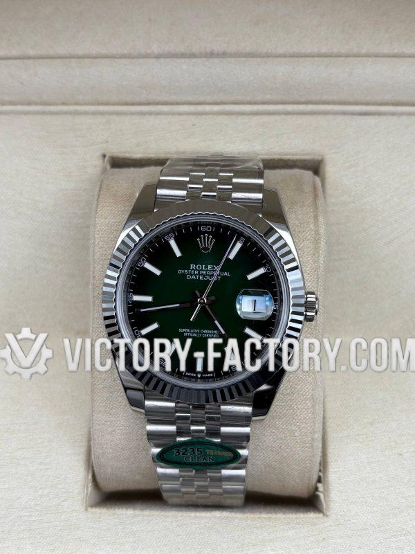 Victory Factory (VF) Rolex Datejust 41mm 126334 - Gradient Green Dial - Stainless Steel Jubilee - Super Clone with Clean Factory Parts & Dandong 3235 Movement